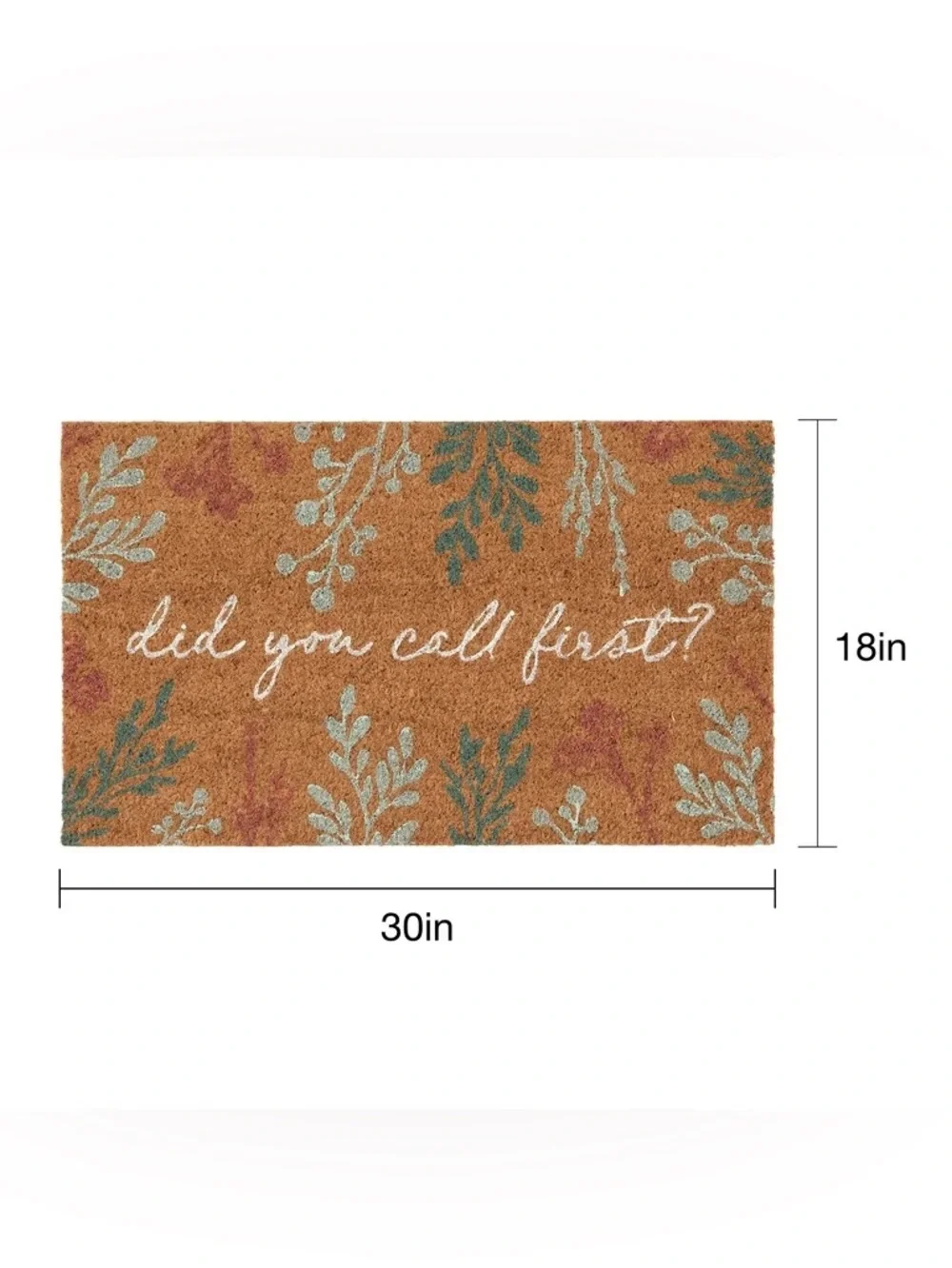 Home Decor Collection Floral 18x30 Outdoor Fall Coir Door Mat NWT